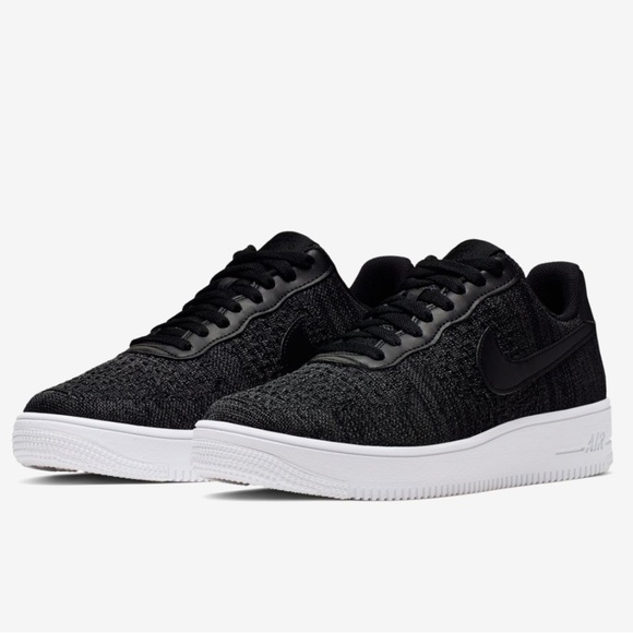 nike air force 1 flyknit 2.0 sneakers in black anthracite - Picture 1 of 12